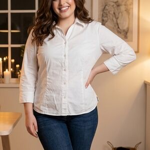 VTG Croft & Barrow long sleeve white blouse PXL